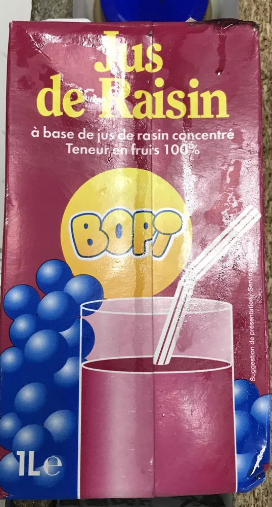 Jus De Raisin à Base De Concentré