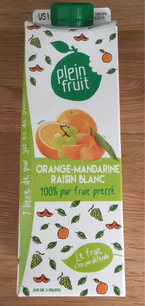 Pur jus d'orange, mandarine et raison blanc