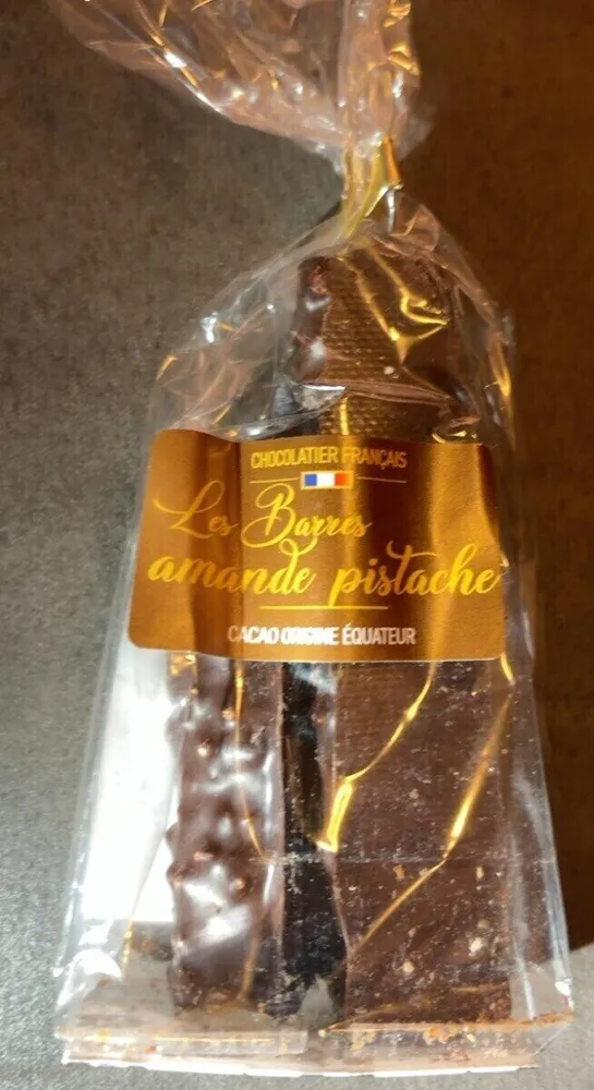 Barres chocolat amandes pistache
