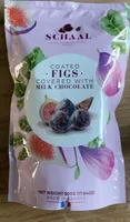Milk chocolate coated figs
