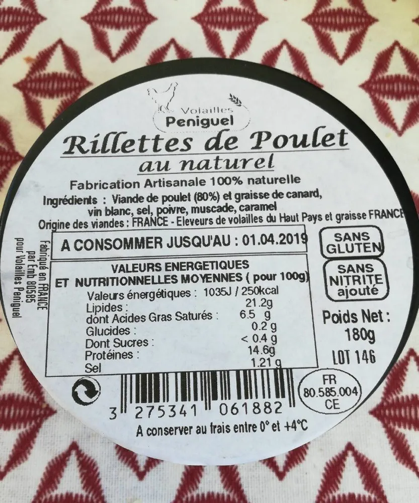 Rillettes de Poulet au naturel