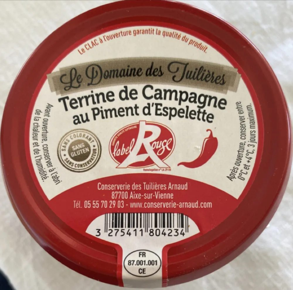 Terrine de campagne au piment d'espelette