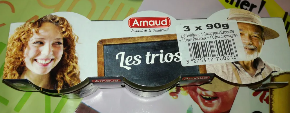 Lot de 3 terrines de 90 grammes