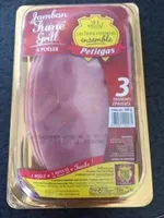 Jambon fume grill 3tranches a cuire s/skin 300g petitgas