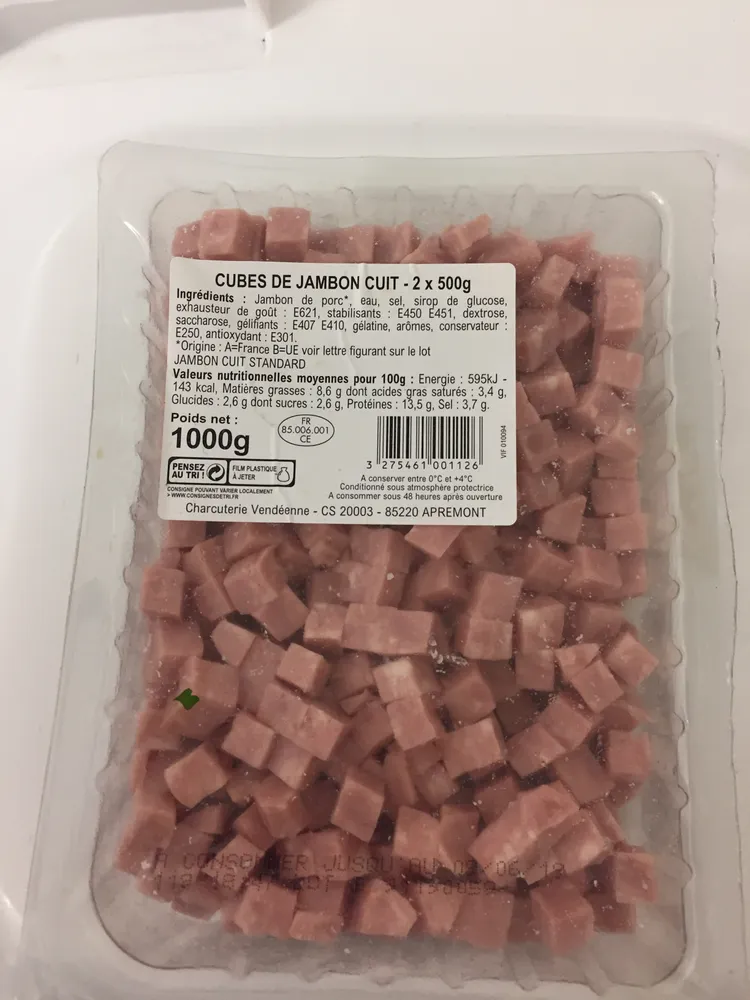 Cubes de jambon cuit