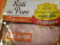 Roti de porc cuit dore au four PETITGAS, 4 tranches