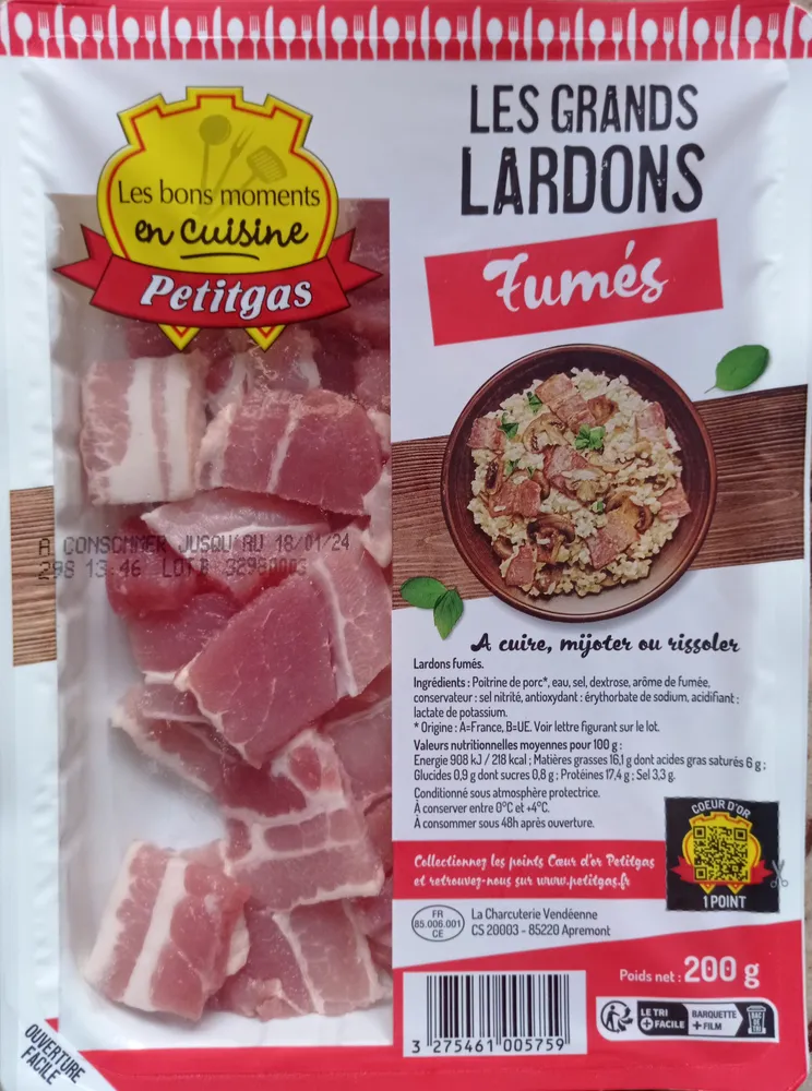 Grands lardons fumés