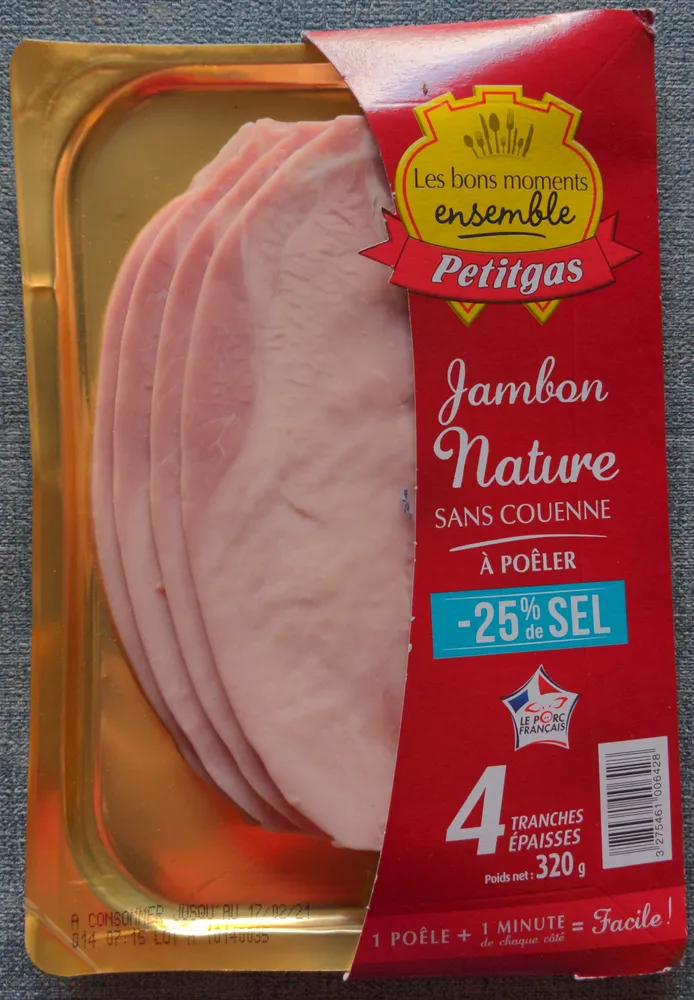 Jambon nature sans couenne à poeler