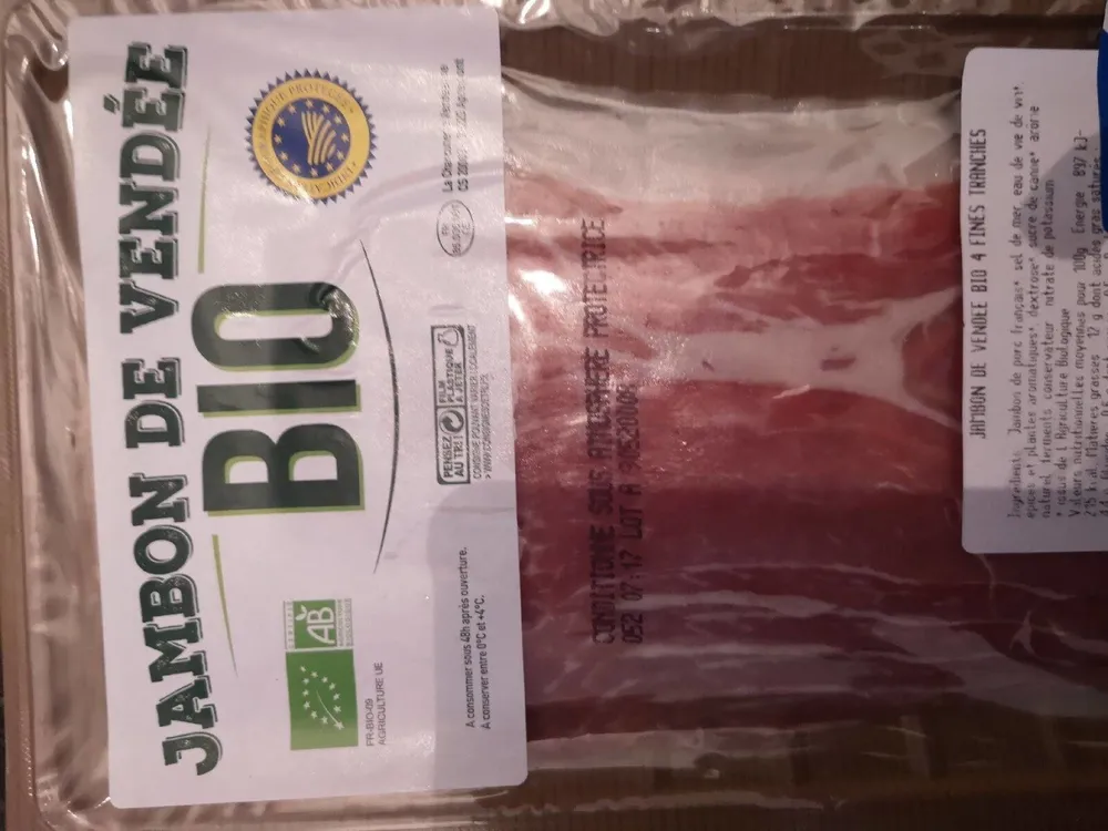 Jambon de Vendée Bio 4 fines tranches