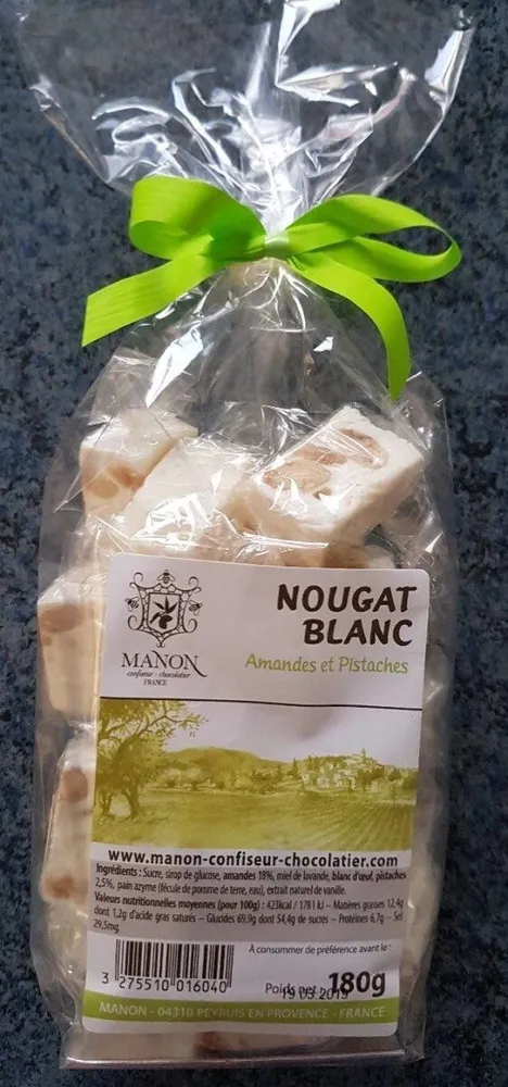 Nougat blanc amandes et pistaches
