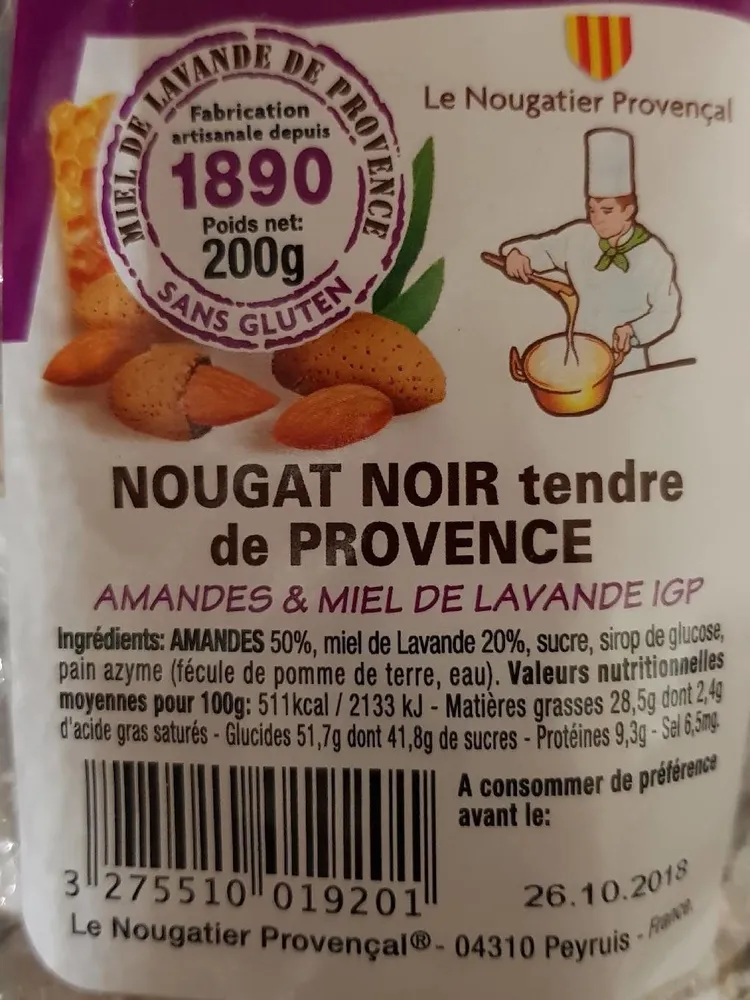 Nougat noir tendre de Provence