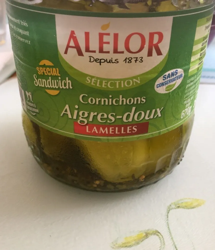 Cornichons aigres-doux en lamelles