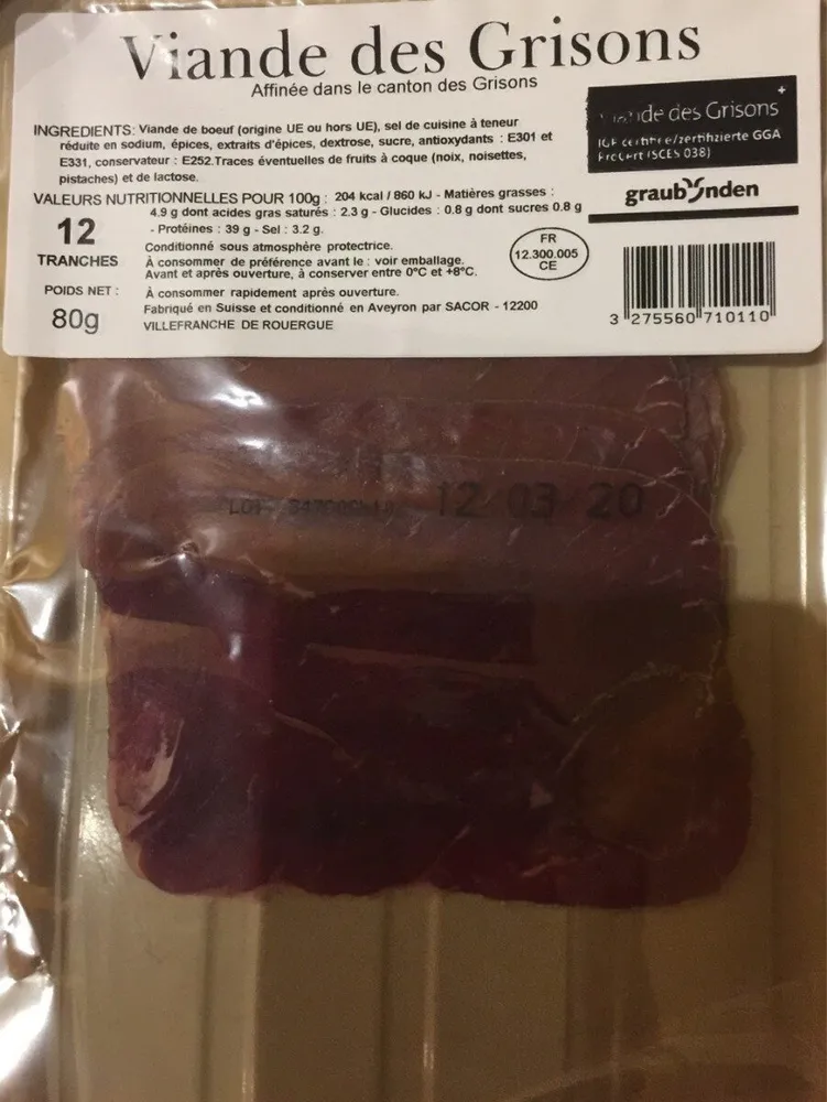 Viande des grisons