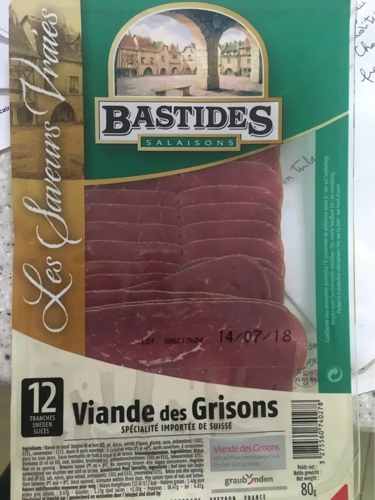 Bastides Grisons Meat Speciality (beef) 12 Slices
