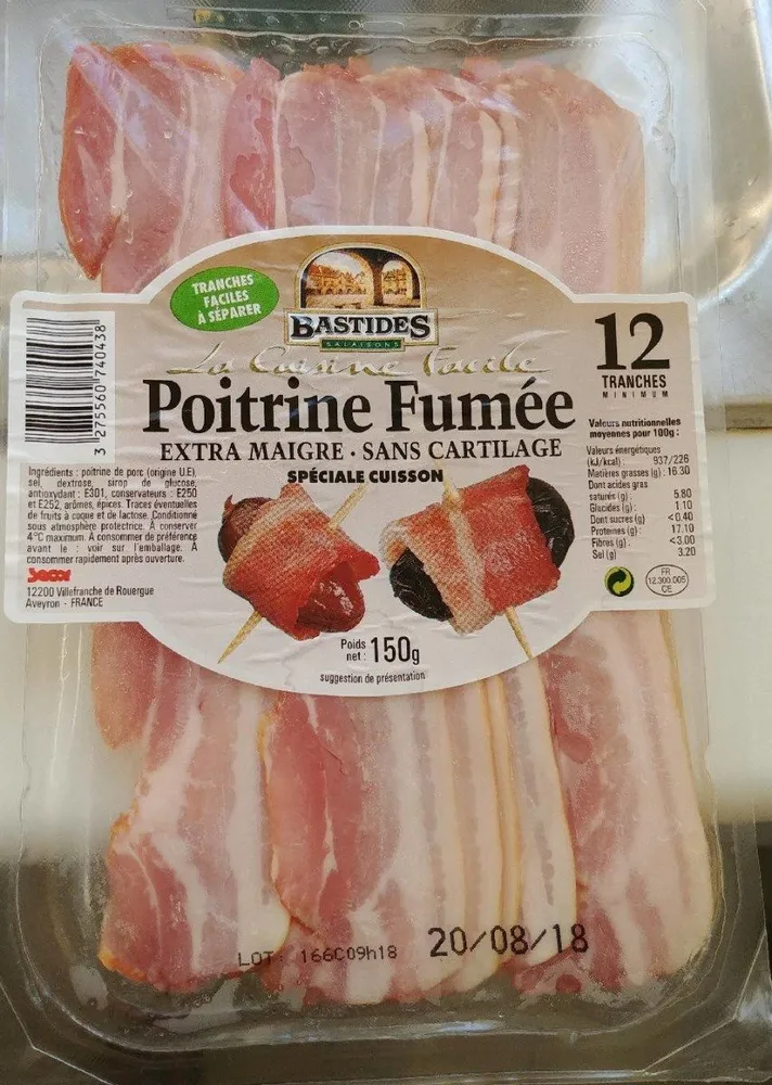 Poitrine fumée 12 tranches