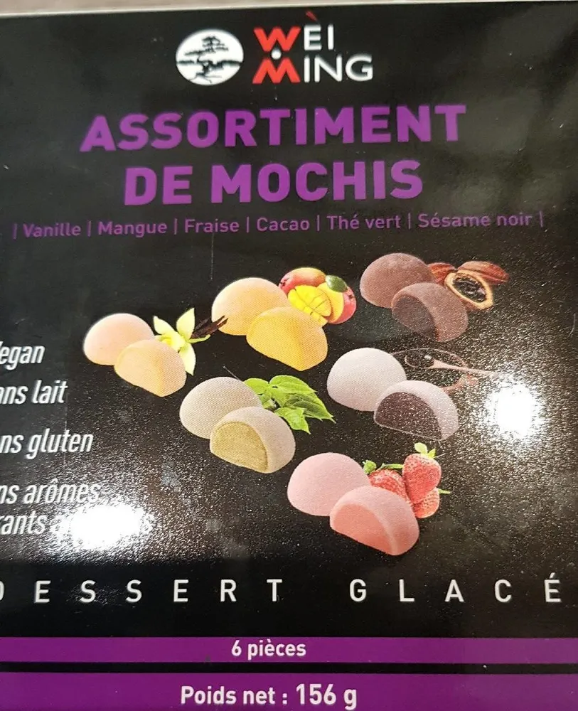 Assortiment de Mochis Glacés : Vanille, Mangue, Fraise,Cacao, Thé Vert, Sésame Noir