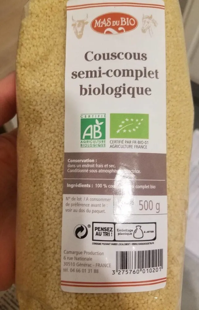 Couscous semi-complet biologique