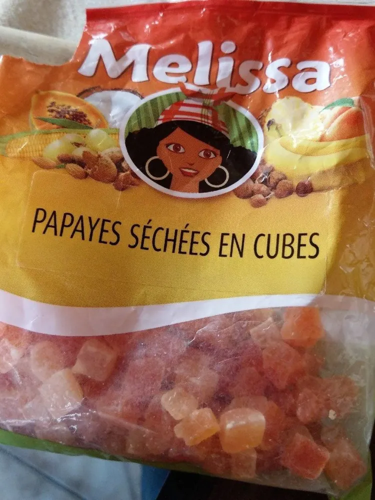 Papayes séchées sucrées en cubes