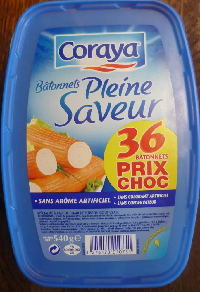 Bâtonnets Pleine Saveur (36 bâtonnets) 540 g