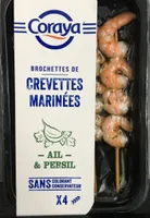 Brochettes de crevettes marinées