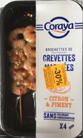 Brochette de crevettes marinées