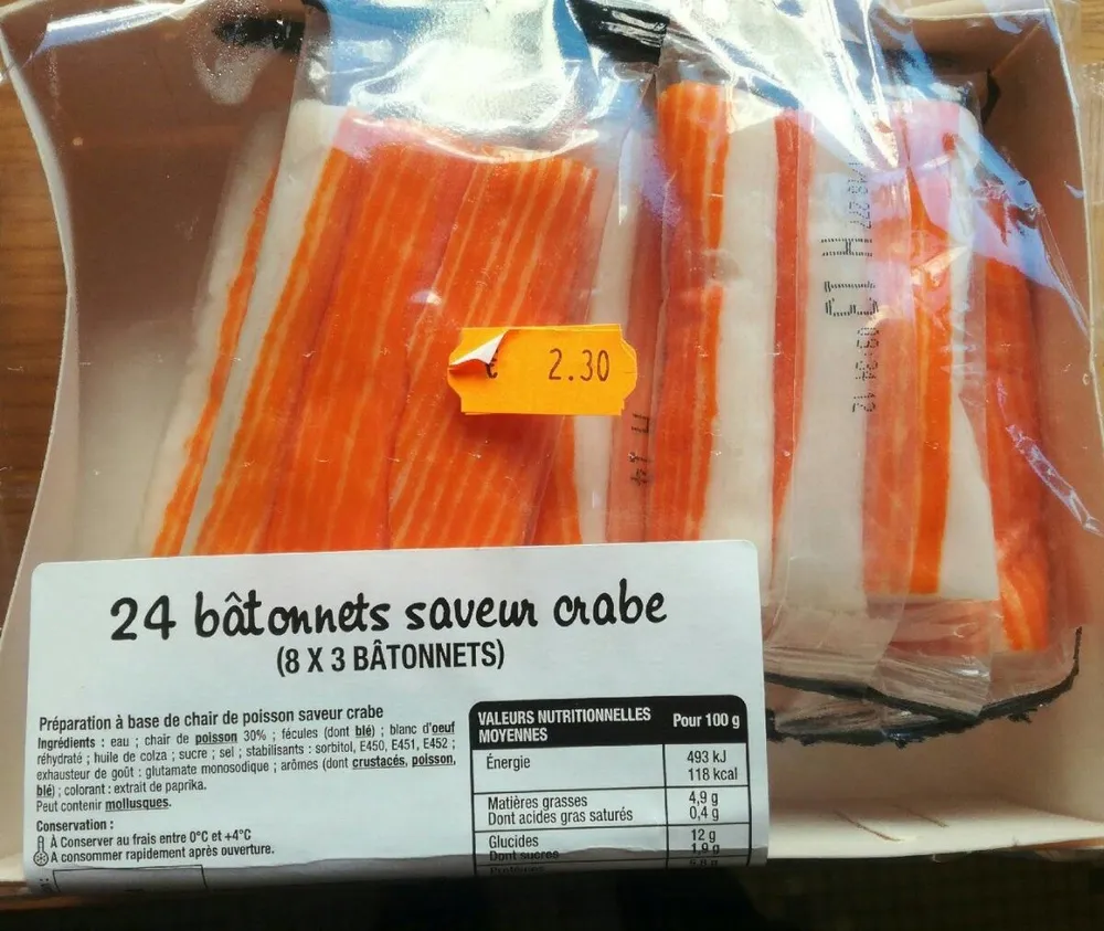 24 bâtonnets saveur crabe