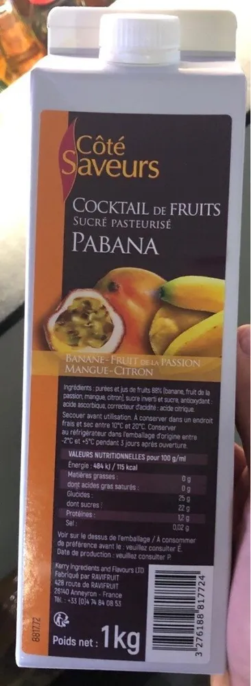 Cocktail de fruits sucre pasteurise pabana