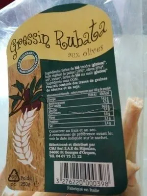 Gressin rubata aux olives