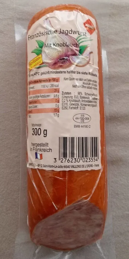 Französische Jagdwurst mit Knoblauch