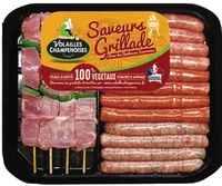 Plateau panaché : brochettes de dinde + mix saucisses de dinde