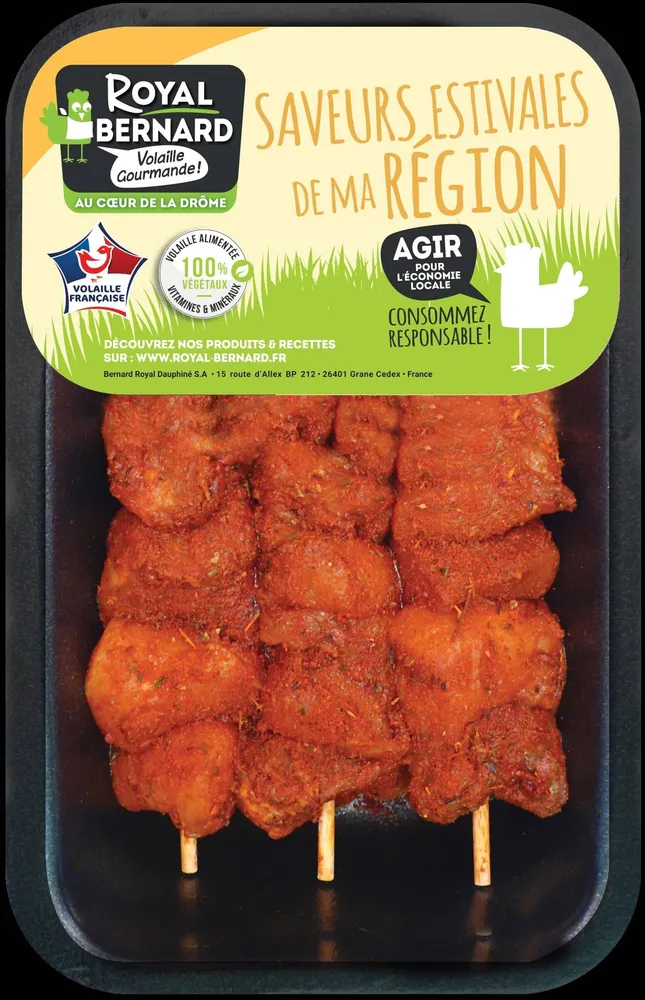 3 Brochettes de Filet de Poulet paprika et cumin