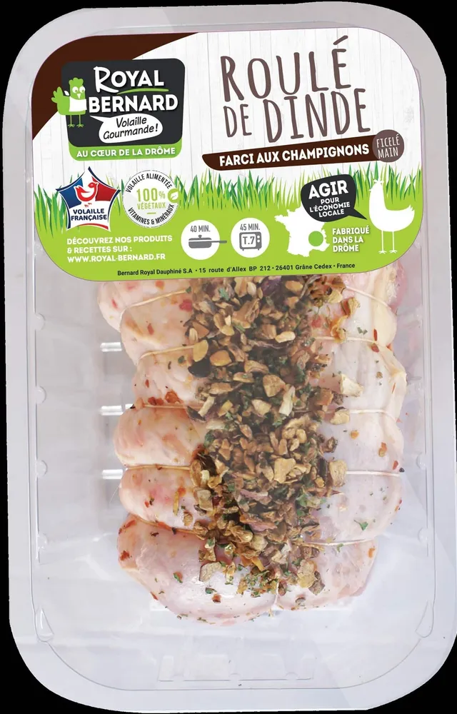 Roulé de dinde farci aux champignons