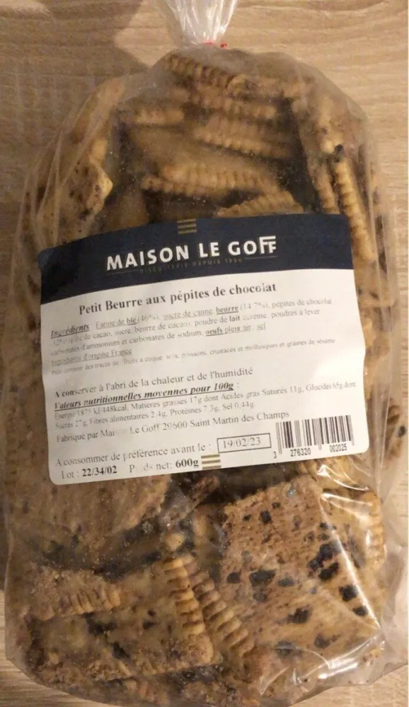 Petit beurre aux pépites de chocolat