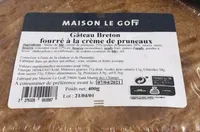 Gateau breton à la crème de pruneaux