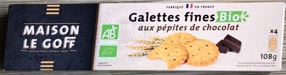 Galettes fines bio aux pépites de chocolat