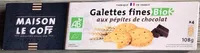 Galettes fines bio aux pépites de chocolat