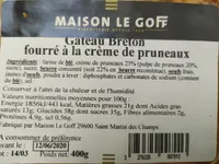 Gâteau Breton fourré à la crème de pruneaux