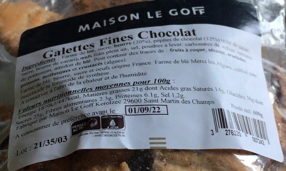 Galettes fines chocolat