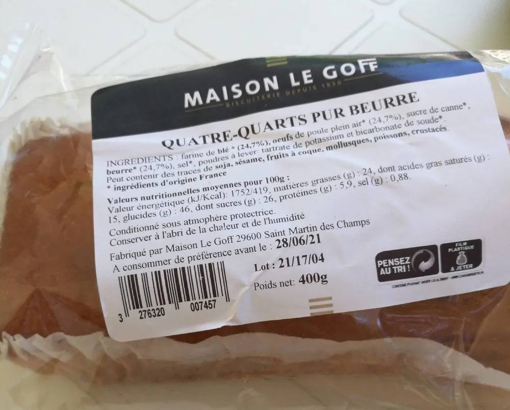 Quatre-quarts pur beurre