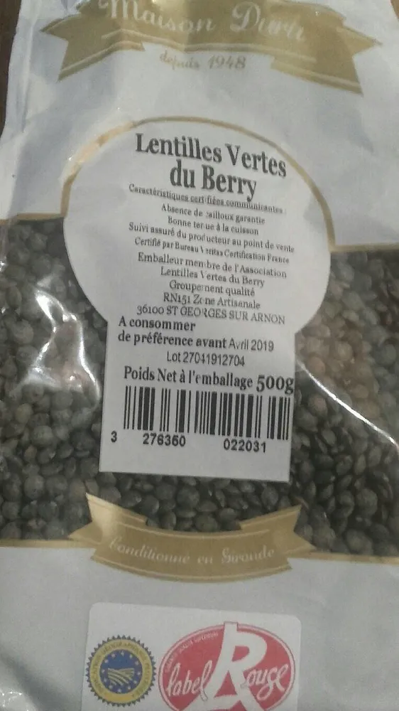 Lentilles vertes du Berry