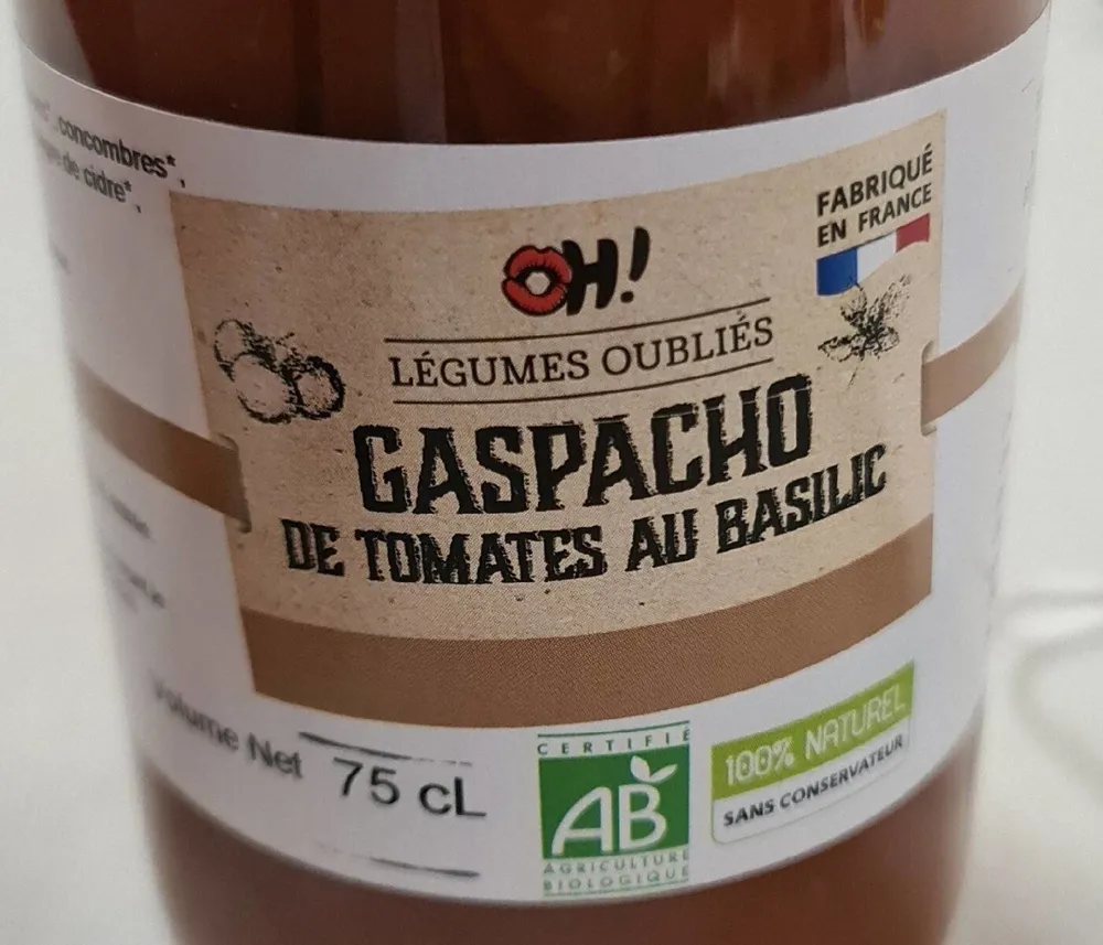 Gaspacho de tomate au basilic