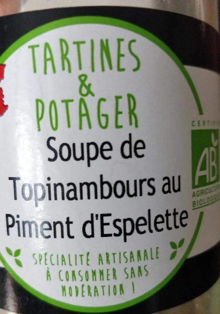 Soupe de topinambours au piment d'Espelette