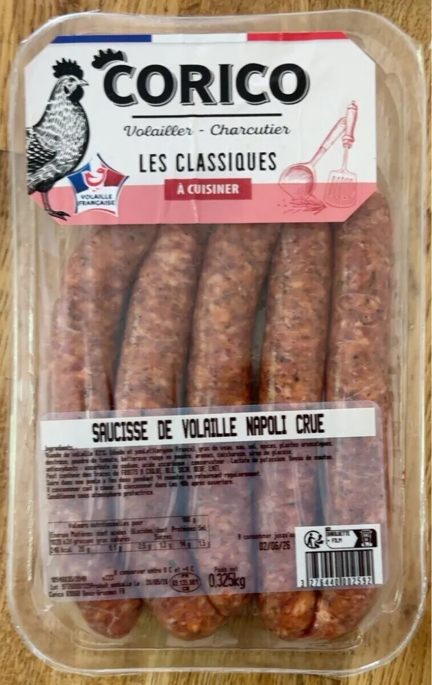 Saucisse de vollaile napoli crue