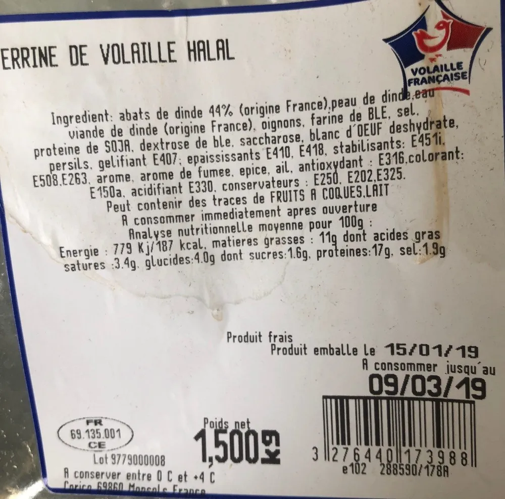 TERRINE DE VOLAILLE HALAL