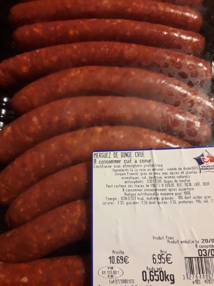 Merguez de Dinde Crue