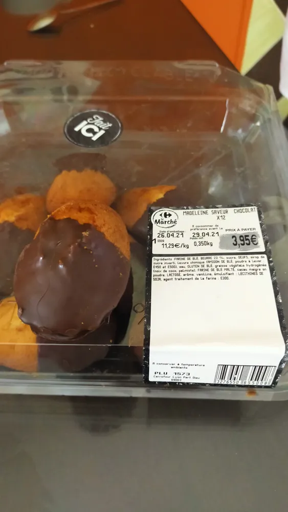 Madeleine saveur chocolat