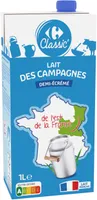 Lait des campagnes du nord de la France demi-écrémé