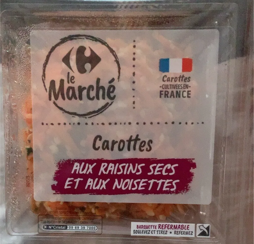 Carottes raisins sec noisettes