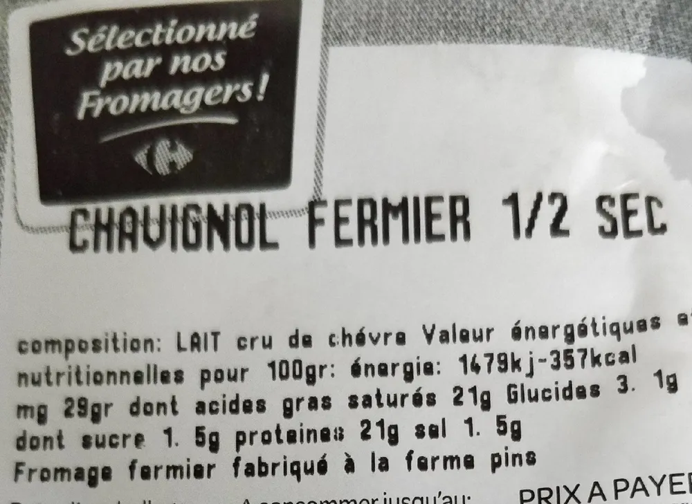 Chavignol fermier 1/2 sec