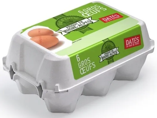 6 gros œufs Produit en Rhône-Alpes datés du jour de ponte